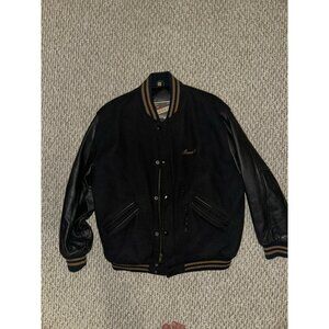 Vintage Guess Club by Georges Marciano Varsity Jacket – Wool & Leather, Small